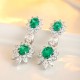 Ruif Jewelry Classic Design S925 Silver 3.62ct Lab Grown Emerald Earrings Red Ruby Royal Blue Sapphire Gemstone Jewelry