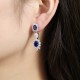 Ruif Jewelry Classic Design S925 Silver 3.62ct Lab Grown Emerald Earrings Red Ruby Royal Blue Sapphire Gemstone Jewelry