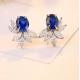 Ruif Jewelry Classic Design S925 Silver 4.72/7.546.83ct Lab Grown Emerald/ Ruby/Sapphire Earrings Royal Blue Sapphire Gemstone Jewelry