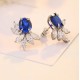 Ruif Jewelry Classic Design S925 Silver 4.72/7.546.83ct Lab Grown Emerald/ Ruby/Sapphire Earrings Royal Blue Sapphire Gemstone Jewelry