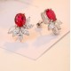 Ruif Jewelry Classic Design S925 Silver 4.72/7.546.83ct Lab Grown Emerald/ Ruby/Sapphire Earrings Royal Blue Sapphire Gemstone Jewelry