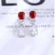 Ruif Jewelry Classic Design S925 Silver 1.19ct Lab Grown Emerald Earrings Red Ruby Royal Blue Sapphire Gemstone Jewelry