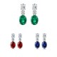 Ruif Jewelry Classic Design S925 Silver 1.884ct Lab Grown Emerald Earrings Red Ruby Royal Blue Sapphire Gemstone Jewelry