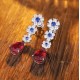 Ruif Jewelry Classic Design S925 Silver 5.37ct Lab Grown Emerald Earrings And Ruby Sapphire Earrings Gemstone Jewelry