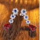 Ruif Jewelry Classic Design S925 Silver 5.37ct Lab Grown Emerald Earrings And Ruby Sapphire Earrings Gemstone Jewelry