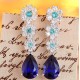 Ruif Jewelry Classic Design S925 Silver 5.37ct Lab Grown Emerald Earrings And Ruby Sapphire Earrings Gemstone Jewelry