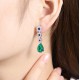 Ruif Jewelry Classic Design S925 Silver 5.37ct Lab Grown Emerald Earrings And Ruby Sapphire Earrings Gemstone Jewelry