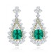 Ruif Jewelry Classic Design S925 Silver 4.22ct Lab Grown Emaerald Earrings Gemstone Jewelry