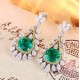 Ruif Jewelry Classic Design S925 Silver 4.22ct Lab Grown Emaerald Earrings Gemstone Jewelry