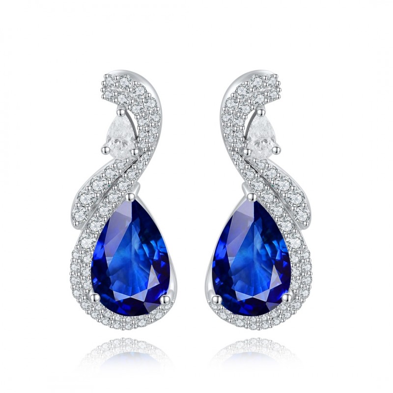 Ruif Jewelry Classic Design S925 Silver 5.94ct/9.4ct/9.4ct/10.5ct/8.6ct Lab Grown Emaerald/Ruby/Sapphire/Paraiba/Cobaltite Spinel Earrings Gemstone Jewelry