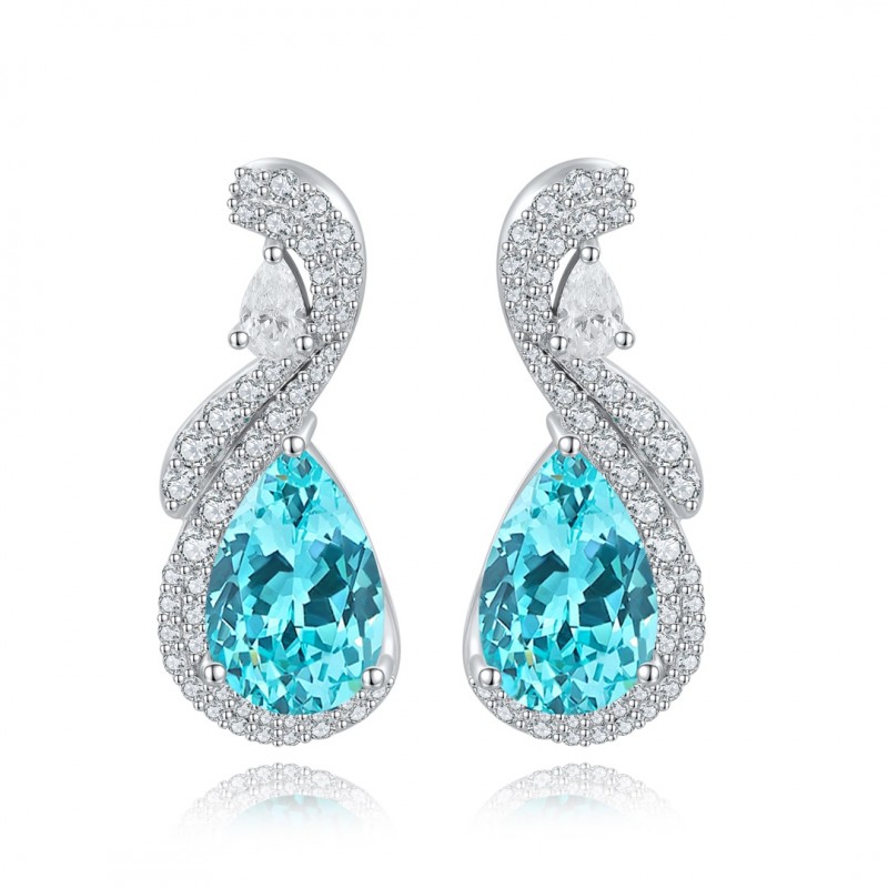 Ruif Jewelry Classic Design S925 Silver 5.94ct/9.4ct/9.4ct/10.5ct/8.6ct Lab Grown Emaerald/Ruby/Sapphire/Paraiba/Cobaltite Spinel Earrings Gemstone Jewelry