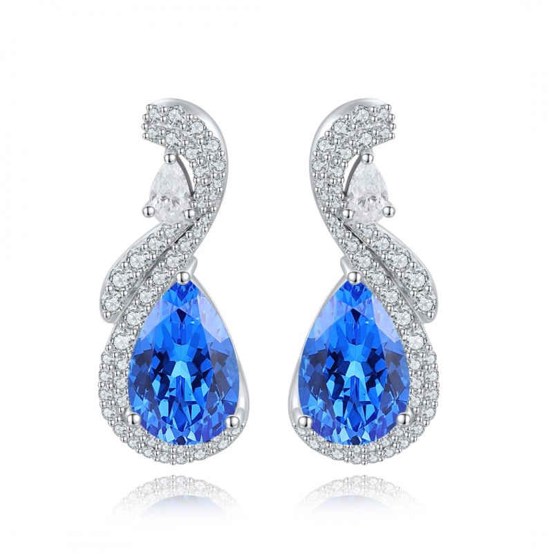 Ruif Jewelry Classic Design S925 Silver 5.94ct/9.4ct/9.4ct/10.5ct/8.6ct Lab Grown Emaerald/Ruby/Sapphire/Paraiba/Cobaltite Spinel Earrings Gemstone Jewelry