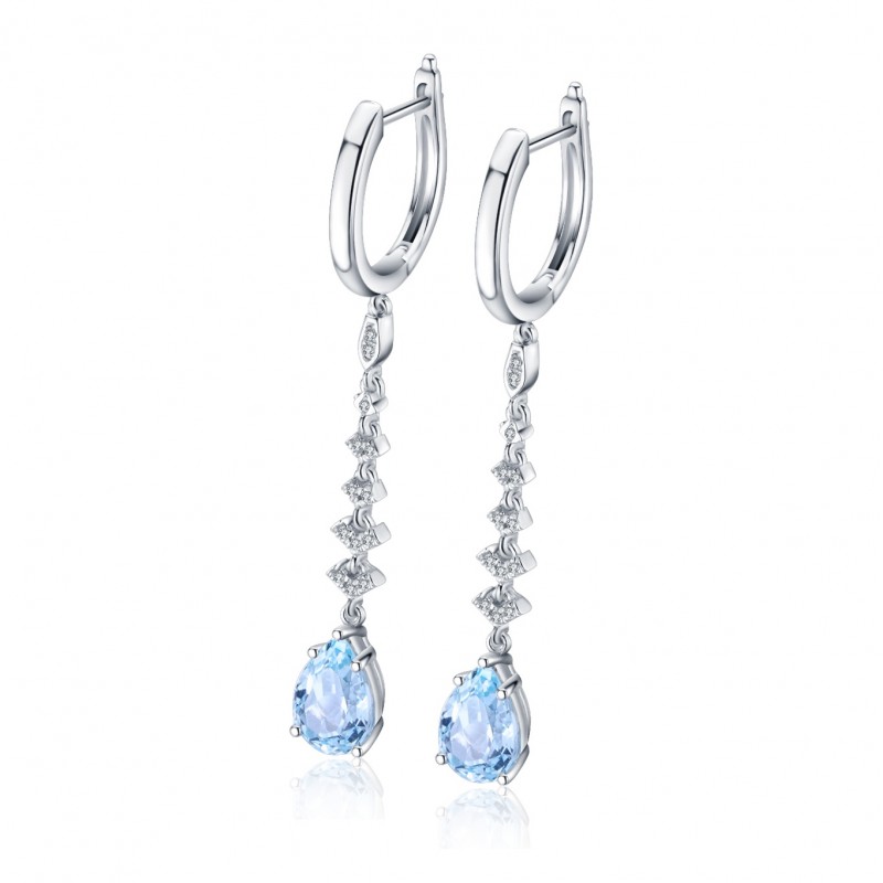 Ruif Jewelry Classic Design S925 Silver 3.07ct aquamarine Earrings Women Jewelry Ladies Party Gift