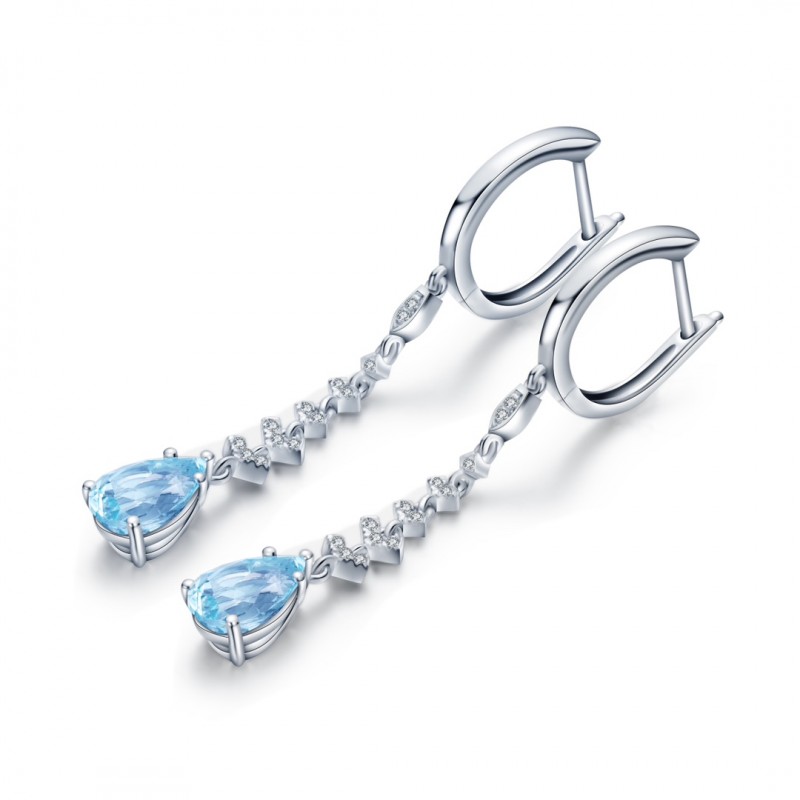 Ruif Jewelry Classic Design S925 Silver 3.07ct aquamarine Earrings Women Jewelry Ladies Party Gift