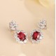 Ruif Jewelry Classic Design S925 Silver 3.59ct Lab Grown Emerald Earrings lab Ruby Royal Blue Sapphire Gemstone Jewelry