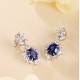 Ruif Jewelry Classic Design S925 Silver 3.59ct Lab Grown Emerald Earrings lab Ruby Royal Blue Sapphire Gemstone Jewelry