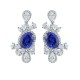 Ruif Jewelry Classic Design S925 Silver 3.72ct Lab Grown Emerald Earrings  Royal Blue Sapphire Gemstone Jewelry