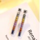 Ruif Jewelry Classic Design S925 Silver 4.32ct Lab Grown Sapphire  Earrings Rainbow Color Gemstone Jewelry