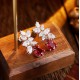 Ruif Jewelry Classic Design S925 Silver 8.5ct Lab Grown Ruby  Earrings Gemstone Jewelry