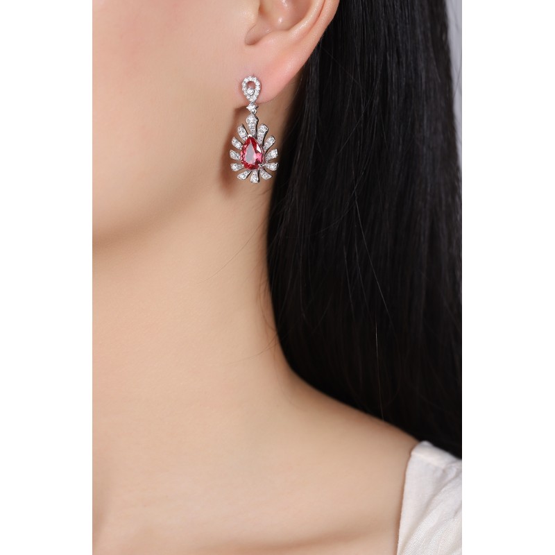 Ruif Jewelry Classic Design S925 Silver 5ct Lab Grown Ruby  Earrings Gemstone Jewelry