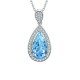 Ruif Jewelry Classic Design S925 Silver 5.26ct Lab Grown Aquamarine Pendant Necklace Gemstone Jewelry