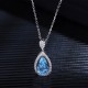 Ruif Jewelry Classic Design S925 Silver 5.26ct Lab Grown Aquamarine Pendant Necklace Gemstone Jewelry