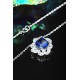 Ruif Jewelry Classic Design S925 Silver 3.35ct Lab Grown Emerald Pendant Necklace royal blue sapphire Red Ruby Gemstone Jewelry