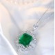 Ruif Jewelry Classic Design S925 Silver 9ct Lab Grown Emerald Pendant Necklace Gemstone Jewelry