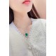 Ruif Jewelry Classic Design S925 Silver 9ct Lab Grown Emerald Pendant Necklace Gemstone Jewelry