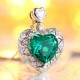 Ruif Jewelry Classic Design S925 Silver 4.68ct Lab Grown Emerald Pendant Necklace royal blue sapphire Red Ruby Gemstone Jewelry