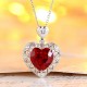 Ruif Jewelry Classic Design S925 Silver 4.68ct Lab Grown Emerald Pendant Necklace royal blue sapphire Red Ruby Gemstone Jewelry