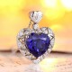 Ruif Jewelry Classic Design S925 Silver 4.68ct Lab Grown Emerald Pendant Necklace royal blue sapphire Red Ruby Gemstone Jewelry