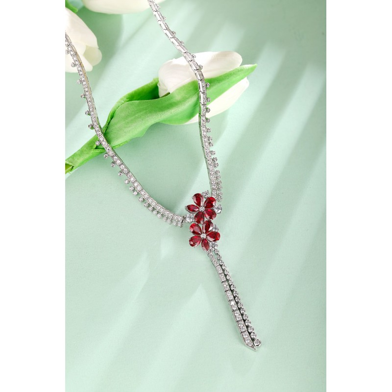 Ruif Jewelry Classic Design S925 Silver 9.98ct Lab Grown Ruby Pendant Necklace Gemstone Jewelry