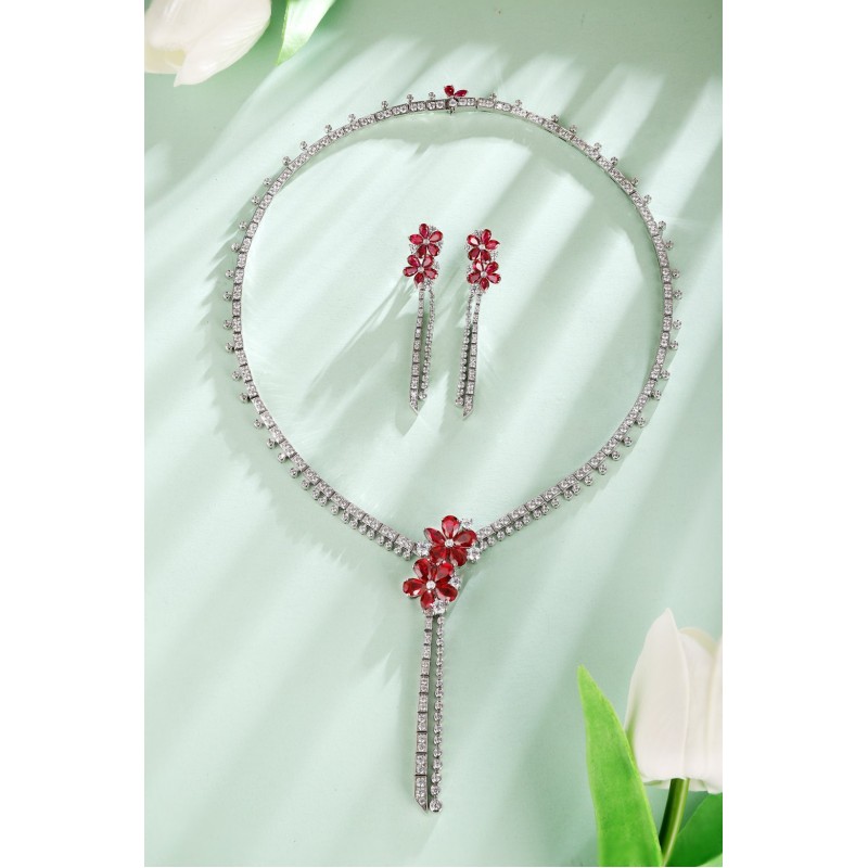 Ruif Jewelry Classic Design S925 Silver 9.98ct Lab Grown Ruby Pendant Necklace Gemstone Jewelry