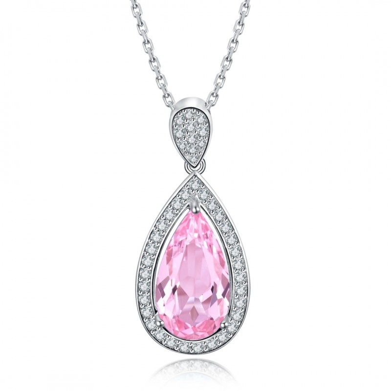 Ruif Jewelry Classic Design S925 Silver 5.265ct Lab Grown Sapphire Morgan Pink Pendant Necklace Gemstone Jewelry