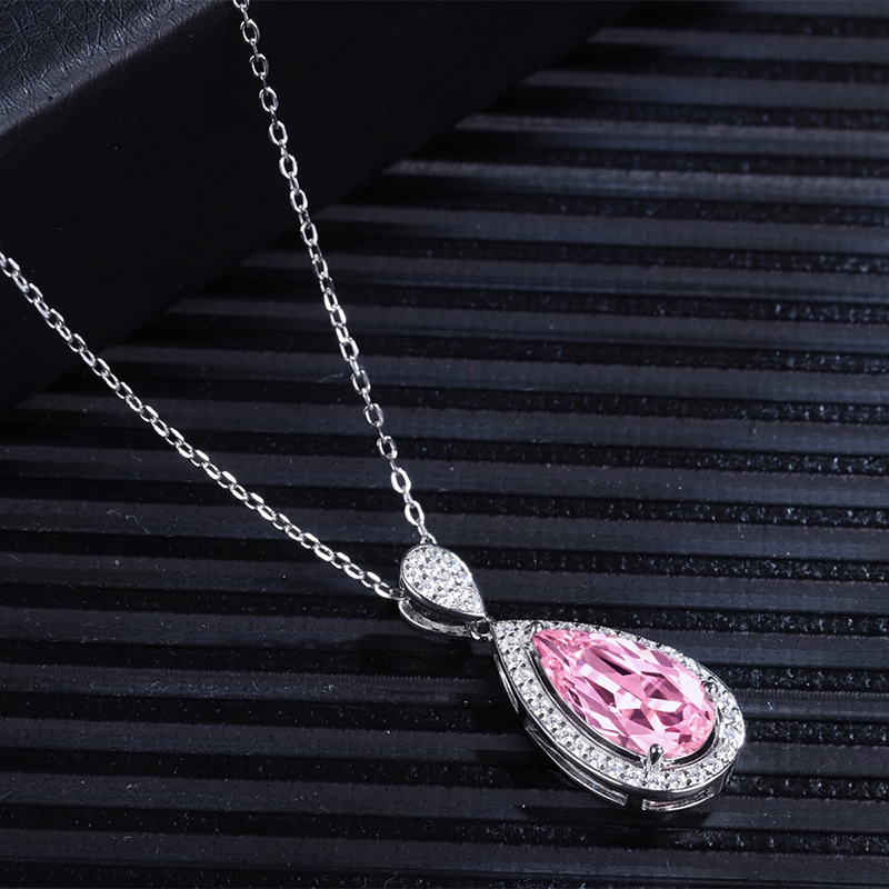 Ruif Jewelry Classic Design S925 Silver 5.265ct Lab Grown Sapphire Morgan Pink Pendant Necklace Gemstone Jewelry