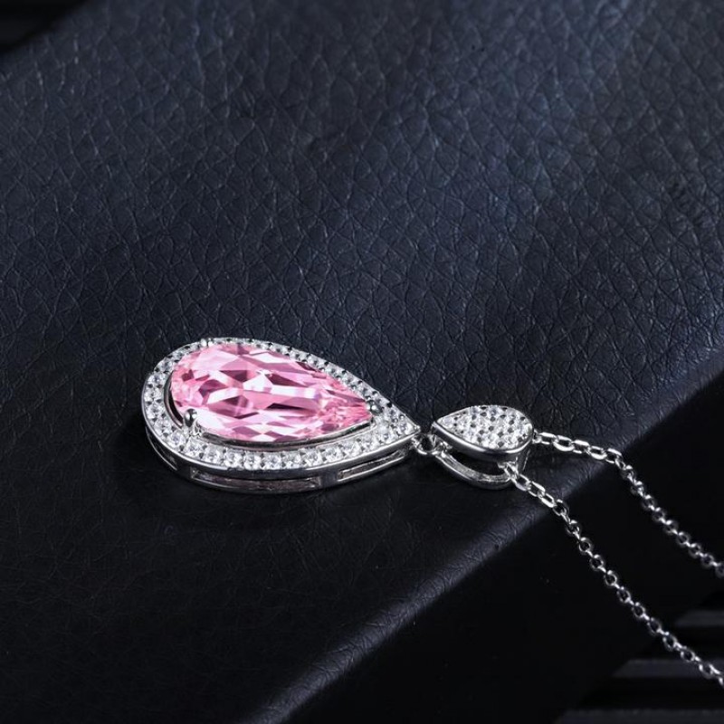 Ruif Jewelry Classic Design S925 Silver 5.265ct Lab Grown Sapphire Morgan Pink Pendant Necklace Gemstone Jewelry