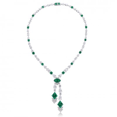 Ruif Jewelry Classic Design S925 Silver 16.56ct Lab Grown Emerald Pendant Necklace Gemstone Jewelry