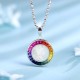 Ruif  Jewelry Classic Design S925 Silver Rainbow Color Lab Grown Sapphire Pendant Necklace Gemstone Jewelry