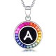 Ruif  Jewelry Classic Design S925 Silver Rainbow Color Lab Grown Sapphire Pendant Necklace Gemstone Jewelry