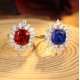 Ruif Jewelry Classic Design S925 Silver 4.205ct Lab Grown Ruby And Royal Blue Sapphire Ring Cushion Cut Wedding Bands