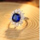 Ruif Jewelry Classic Design S925 Silver 4.205ct Lab Grown Ruby And Royal Blue Sapphire Ring Cushion Cut Wedding Bands