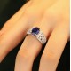 Ruif Jewelry Classic Design S925 Silver 2.58ct Lab Grown Ruby And Royal Blue Sapphire Ring Wedding Bands