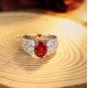 Ruif Jewelry Classic Design S925 Silver 2.58ct Lab Grown Ruby And Royal Blue Sapphire Ring Wedding Bands