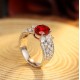 Ruif Jewelry Classic Design S925 Silver 2.58ct Lab Grown Ruby And Royal Blue Sapphire Ring Wedding Bands