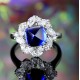 Ruif Jewelry Classic Design S925 Silver 2.48ct Lab Grown Emerald Ring Ruby And Royal Blue Sapphire Ring Wedding Bands