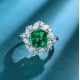 Ruif Jewelry Classic Design S925 Silver 2.48ct Lab Grown Emerald Ring Ruby And Royal Blue Sapphire Ring Wedding Bands