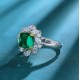 Ruif Jewelry Classic Design S925 Silver 2.48ct Lab Grown Emerald Ring Ruby And Royal Blue Sapphire Ring Wedding Bands