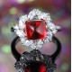 Ruif Jewelry Classic Design S925 Silver 2.48ct Lab Grown Emerald Ring Ruby And Royal Blue Sapphire Ring Wedding Bands