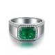 Ruif Jewelry Classic Design S925 Silver 3.0ct Lab Grown Emerald Ring Men Ring Wedding Bands